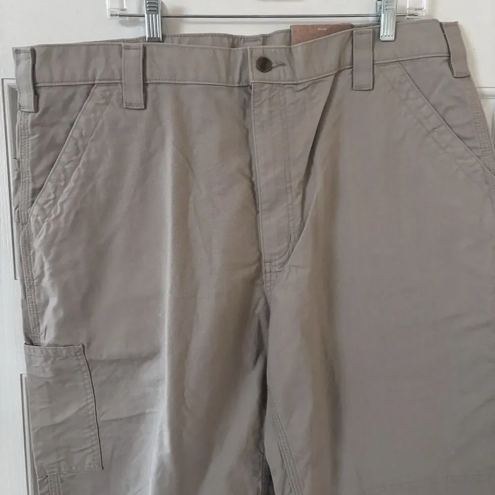 NWT Mens Carhartt Loose Fit Canvas‎ Utility Shorts 40 Khaki Workwear USA Grunge